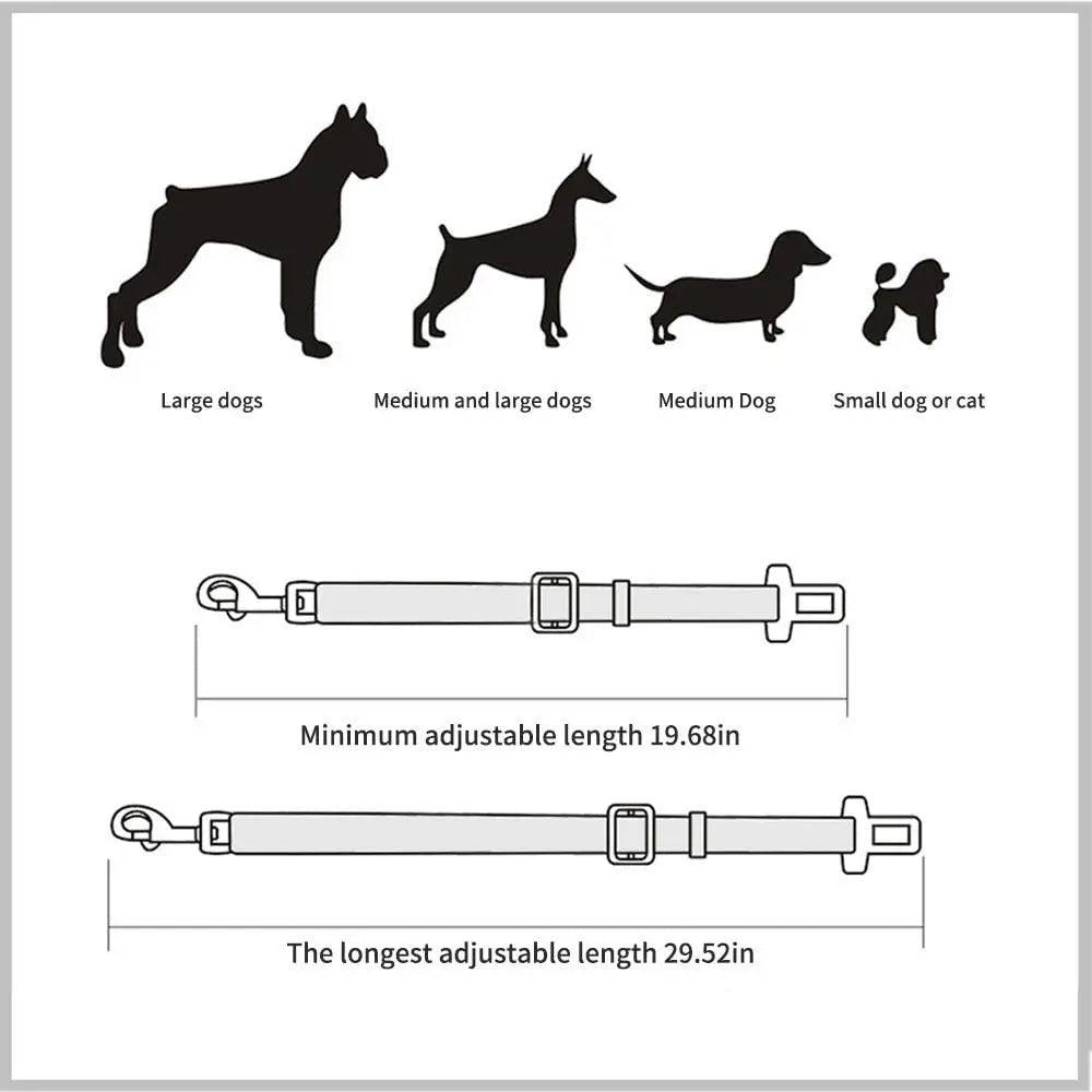 Adjustable Pet Car Seat Belt – Safety Harness Clip