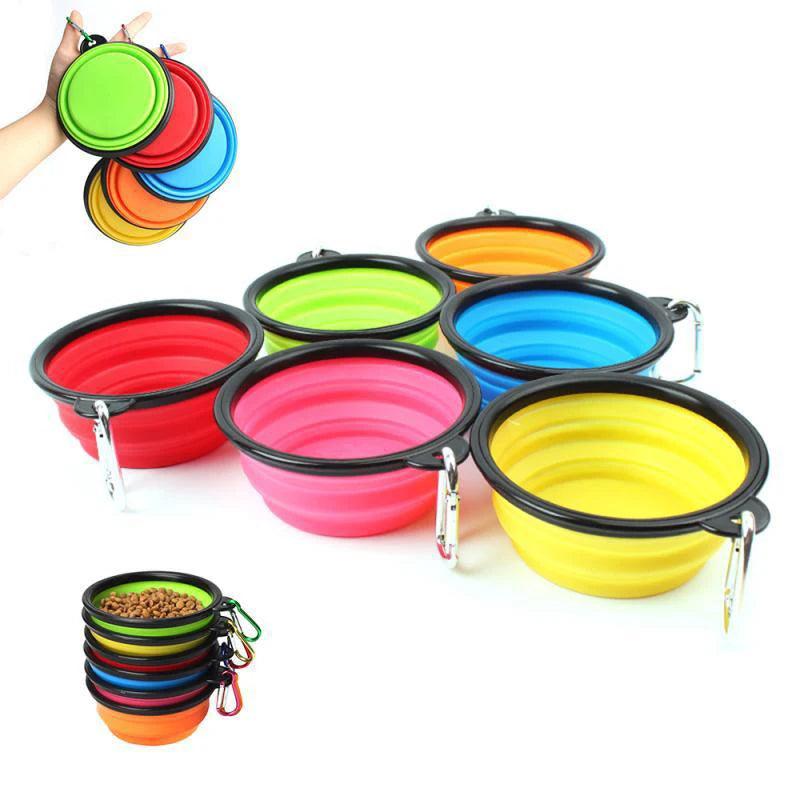 Foldable Silicone Pet Bowl – Portable Travel Feeder