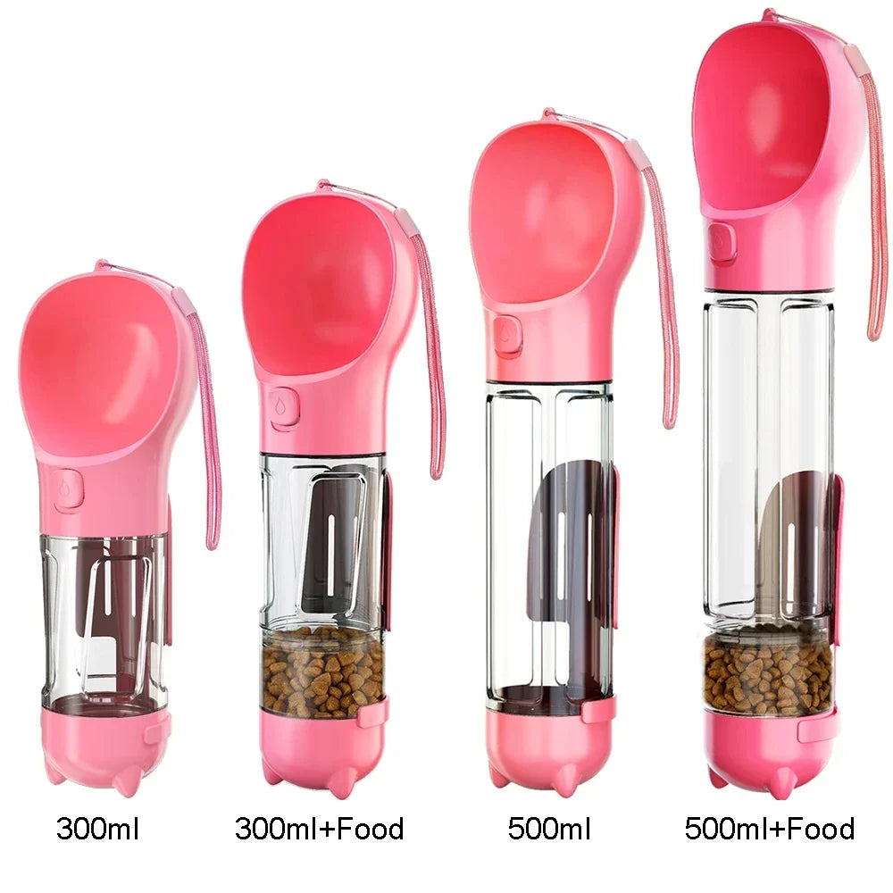 Portable 3-in-1 Pet Water Bottle, Feeder & Poop Dispenser – Leak-Proof Travel Companion