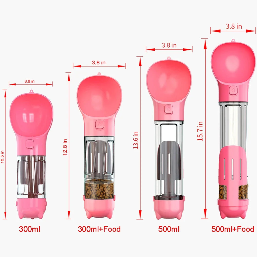 Portable 3-in-1 Pet Water Bottle, Feeder & Poop Dispenser – Leak-Proof Travel Companion