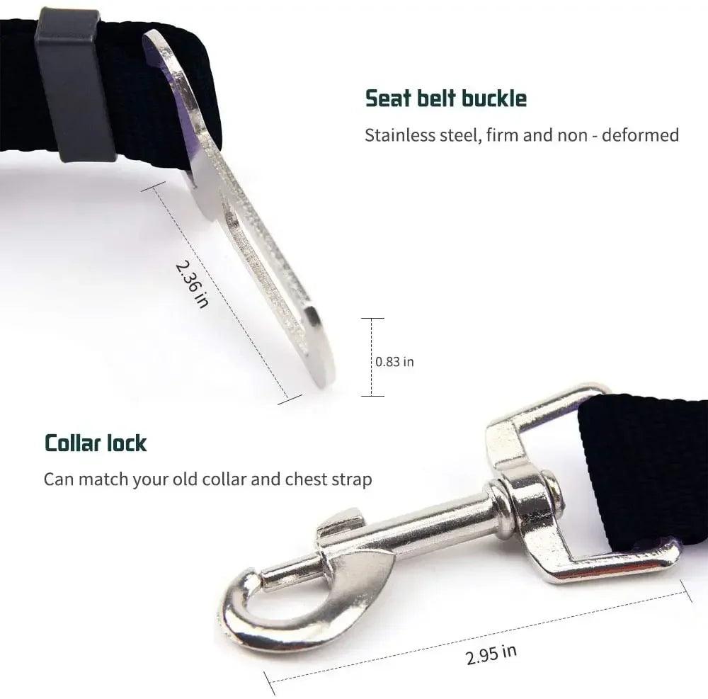 Adjustable Pet Car Seat Belt – Safety Harness Clip