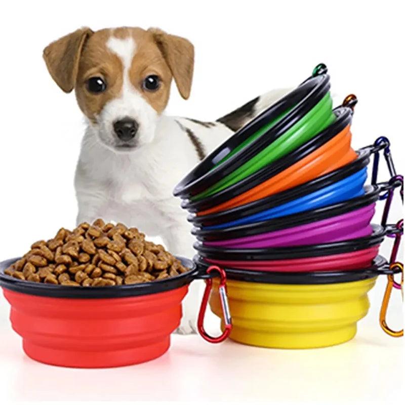 Foldable Silicone Pet Bowl – Portable Travel Feeder