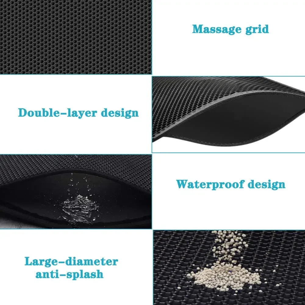 Waterproof Double-Layer Cat Litter Mat – Non-Slip & Easy to Clean