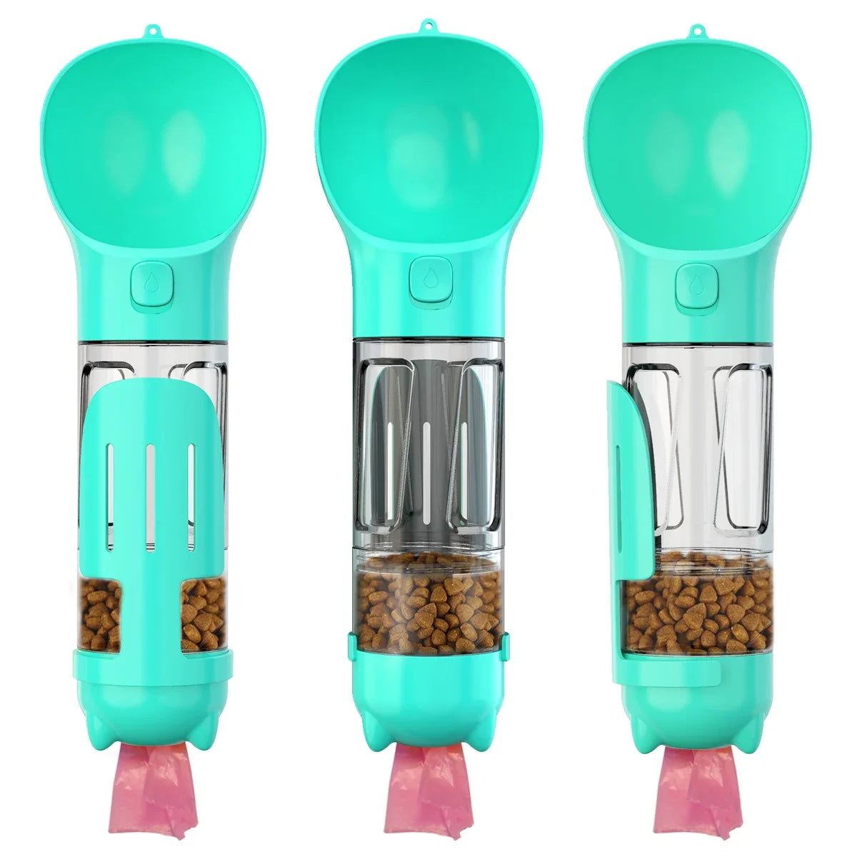 Portable 3-in-1 Pet Water Bottle, Feeder & Poop Dispenser – Leak-Proof Travel Companion