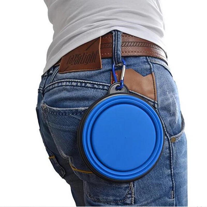 Foldable Silicone Pet Bowl – Portable Travel Feeder