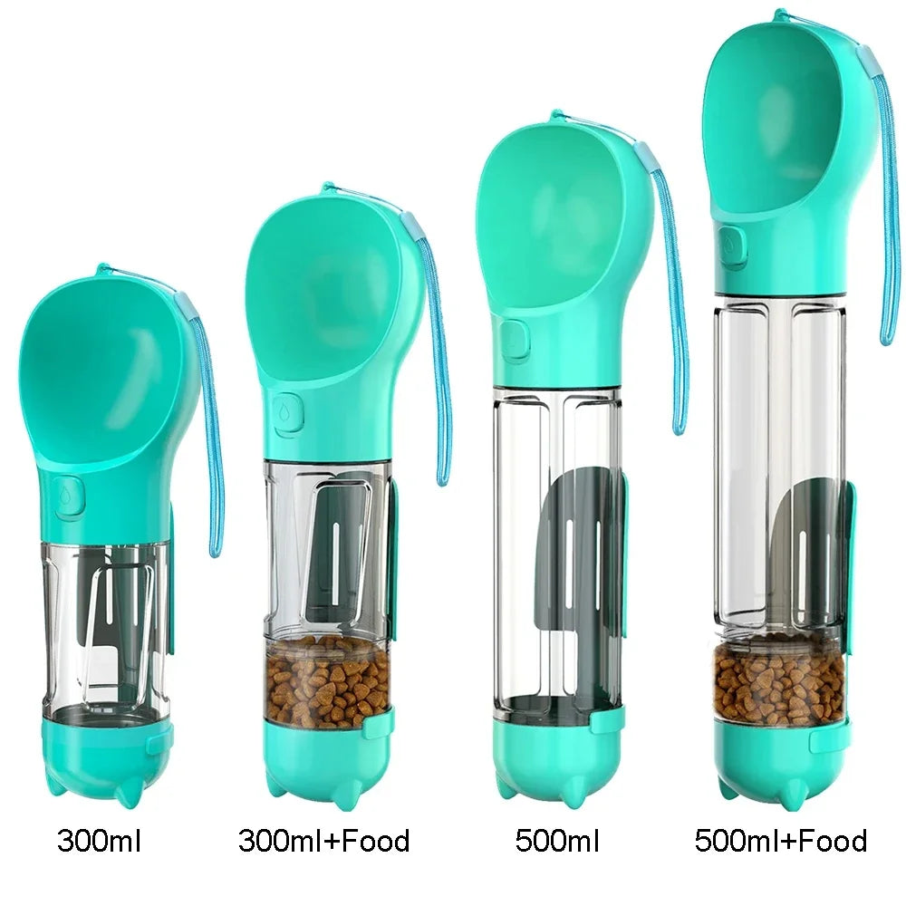 Portable 3-in-1 Pet Water Bottle, Feeder & Poop Dispenser – Leak-Proof Travel Companion