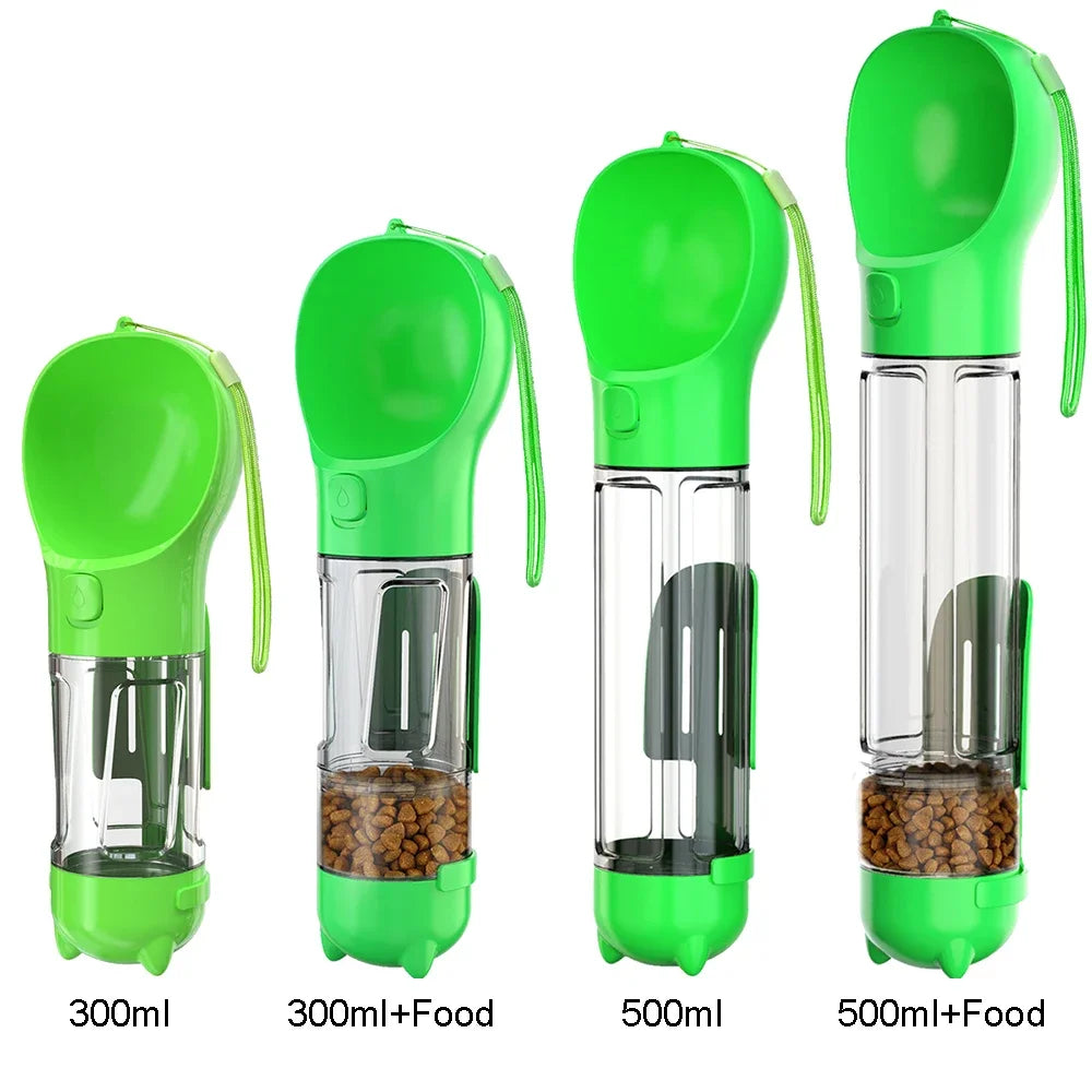 Portable 3-in-1 Pet Water Bottle, Feeder & Poop Dispenser – Leak-Proof Travel Companion