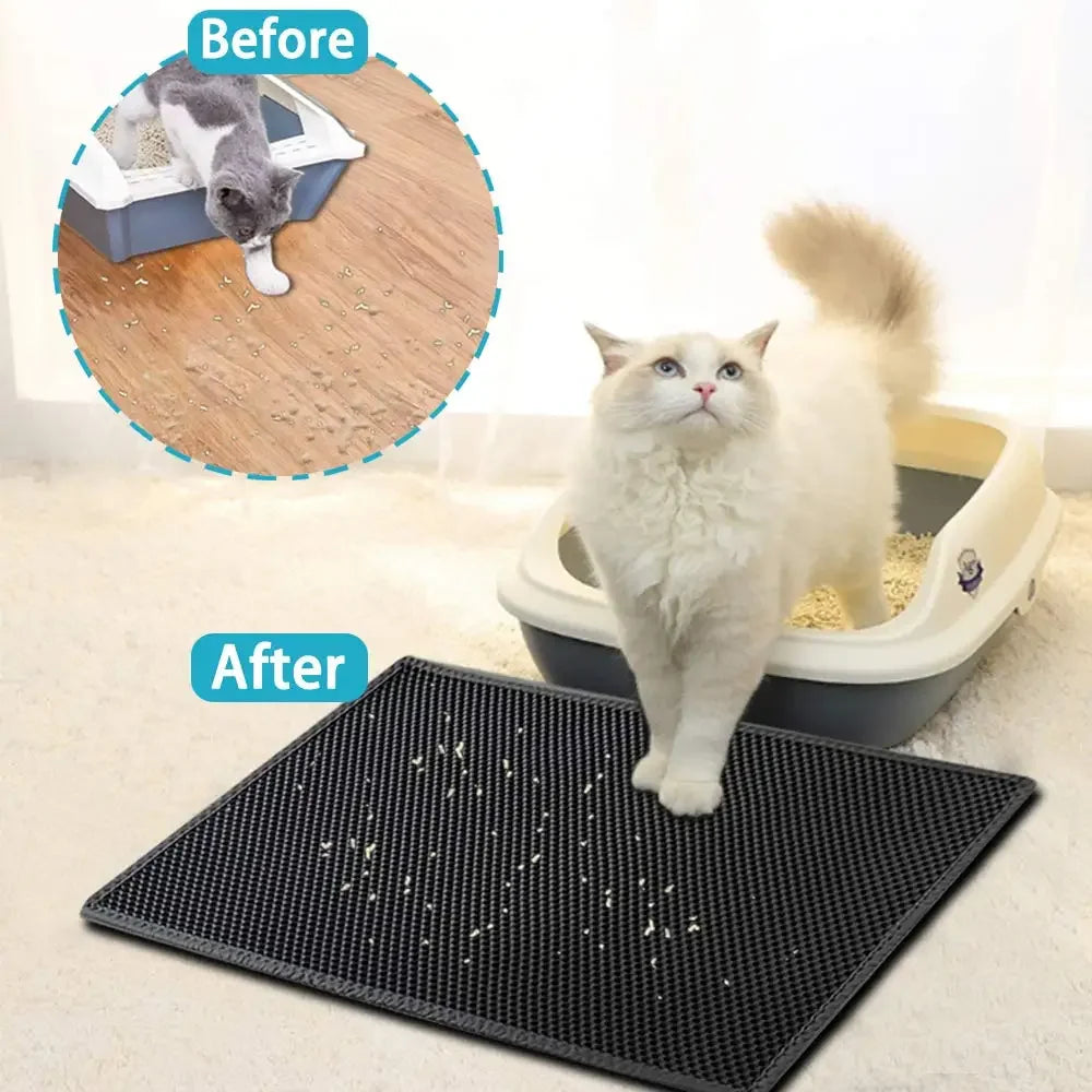 Waterproof Double-Layer Cat Litter Mat – Non-Slip & Easy to Clean