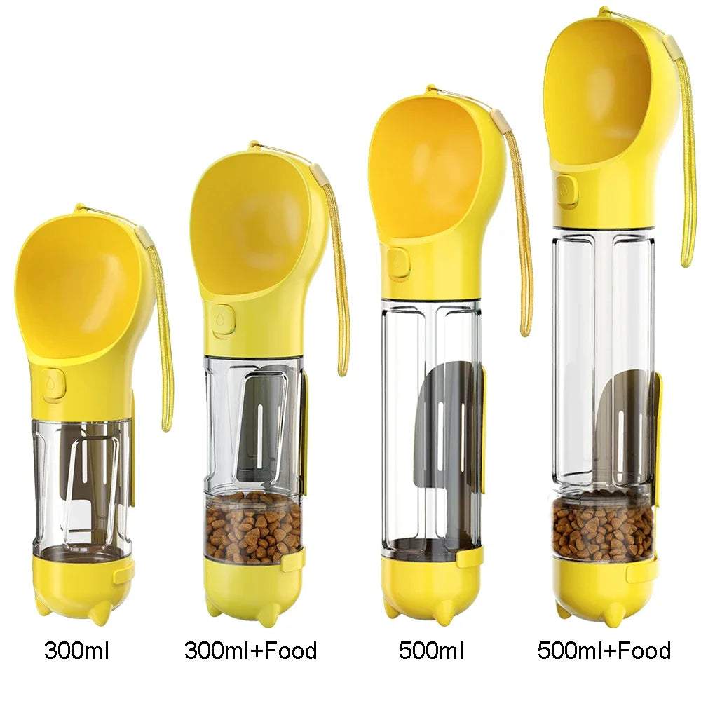 Portable 3-in-1 Pet Water Bottle, Feeder & Poop Dispenser – Leak-Proof Travel Companion