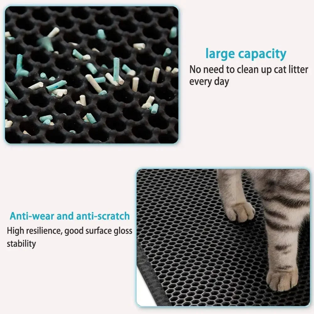 Waterproof Double-Layer Cat Litter Mat – Non-Slip & Easy to Clean
