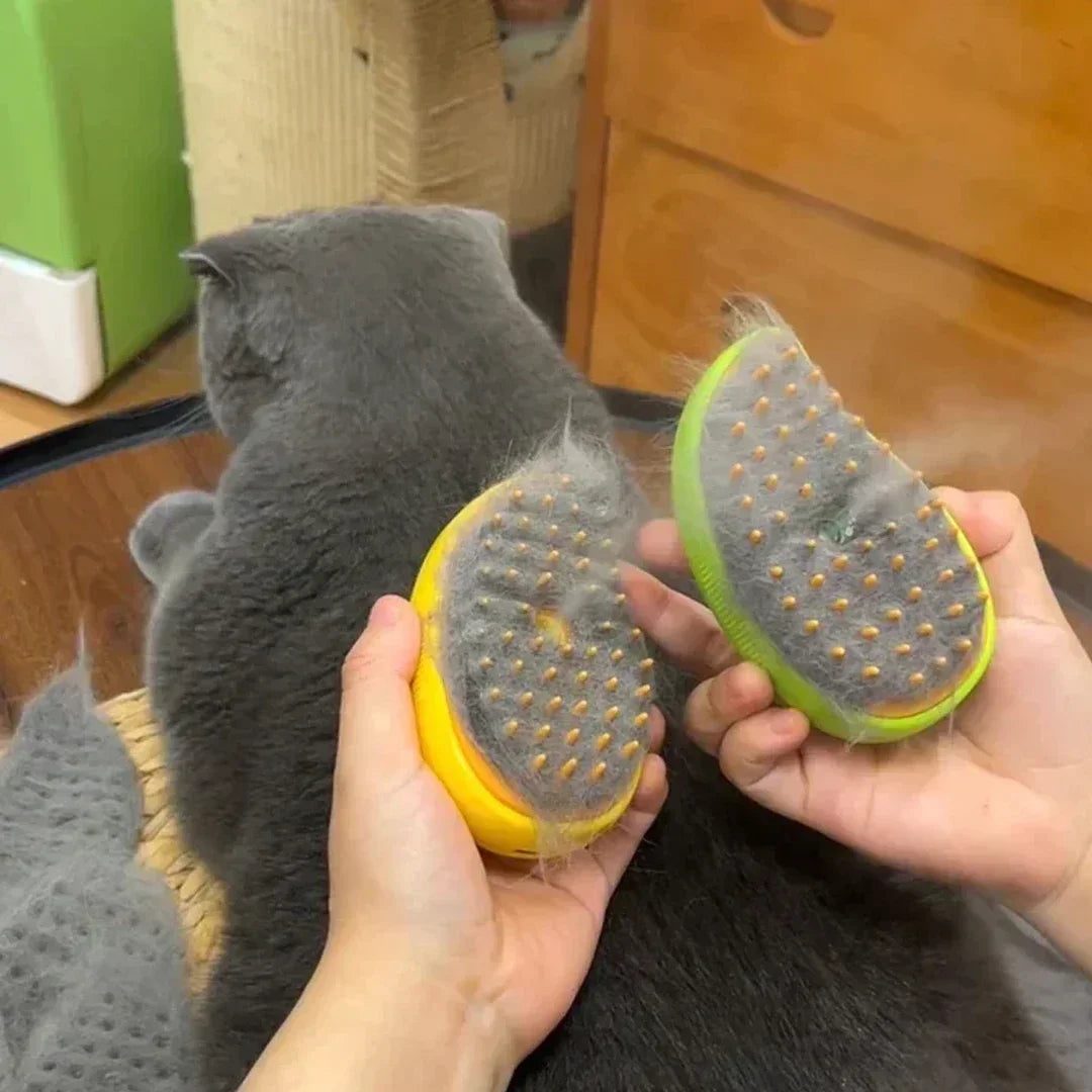 Electric Steamy Pet Brush – 3-in-1 Grooming Tool For Cat and Dog