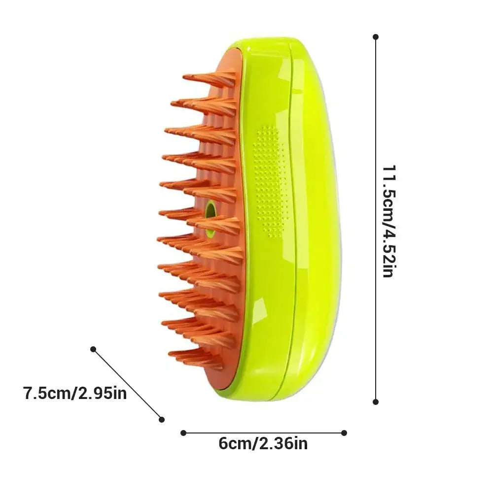 Electric Steamy Pet Brush – 3-in-1 Grooming Tool For Cat and Dog