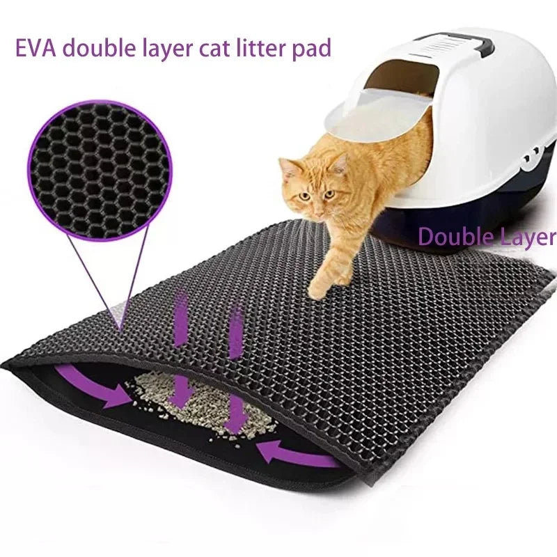 Waterproof Double-Layer Cat Litter Mat – Non-Slip & Easy to Clean
